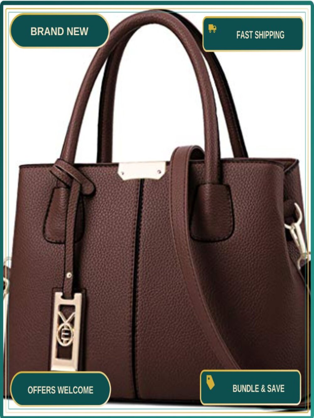 PU Leather Satchel Handbag Tote Shoulder Bag Crossbody Purse